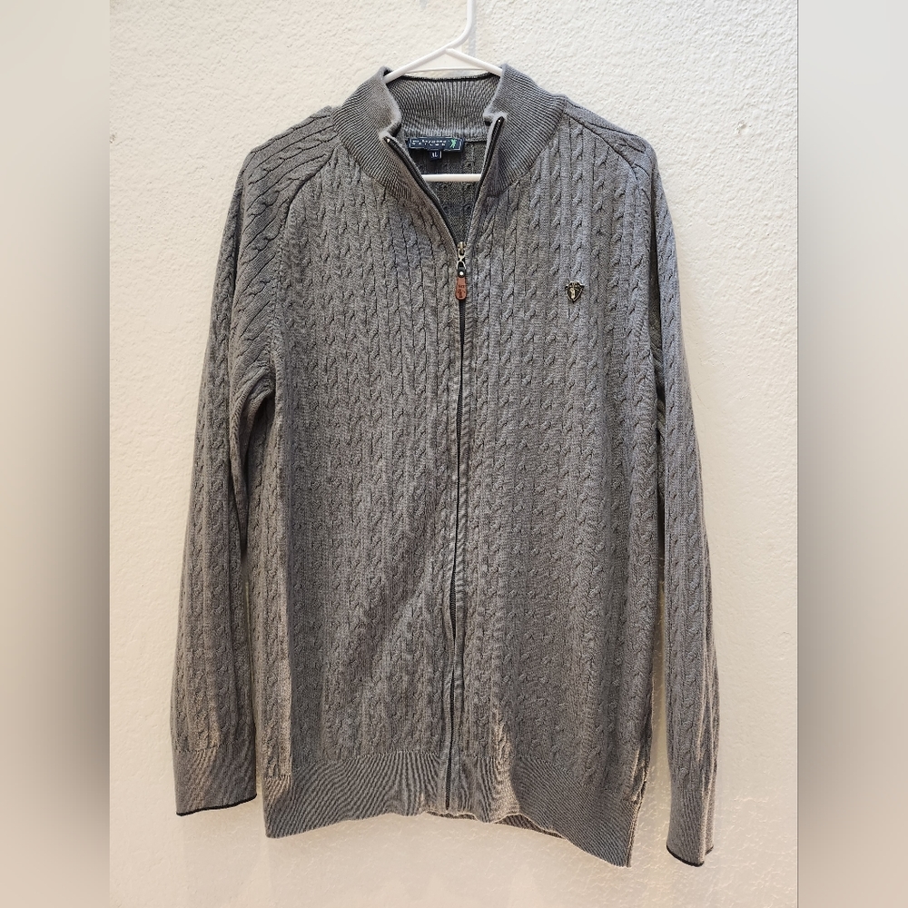 Golf Sir Raymond Tailor Mens Gray Zip Up Sweater Size XL